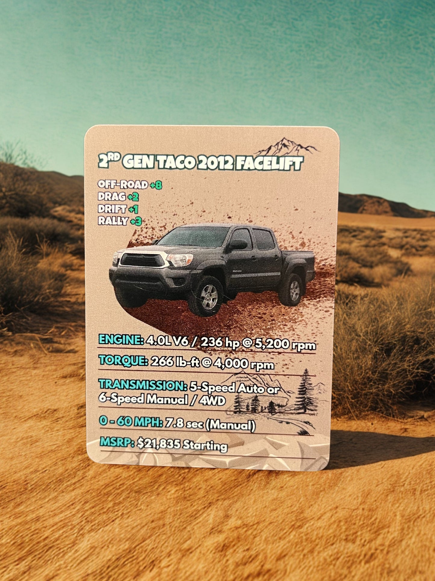 Coming Soon!!  All Generations of the Taco – CarStak Collector Cards