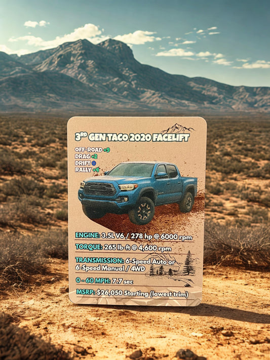 Coming Soon!!  All Generations of the Taco – CarStak Collector Cards